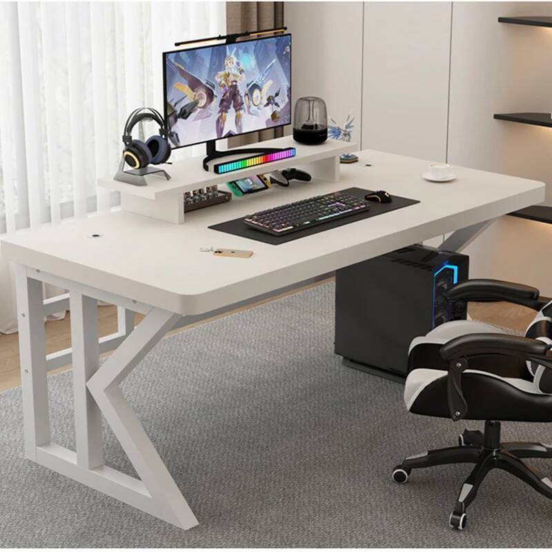Desk Setup Laptop And Monitor - Shaped L Gaming Desk Table Pliable