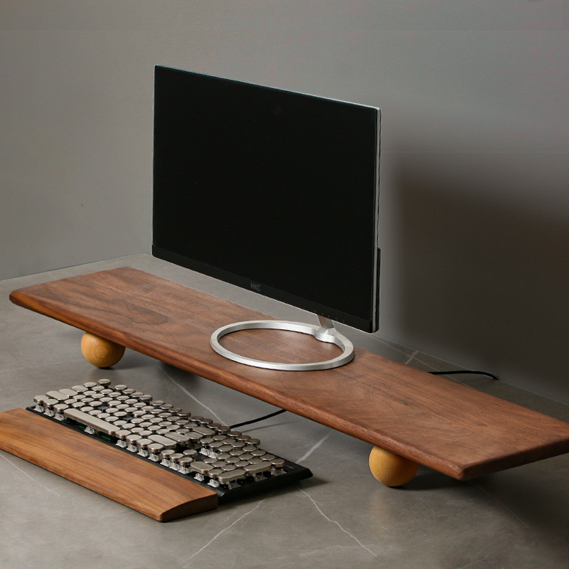 Desk Setup Laptop And Monitor - Solid Wood Monitor Riser Laptop Elevation