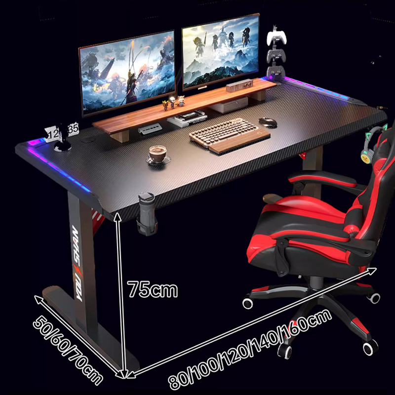 Desk Setup Oak - Lift Top Table for Computer Height