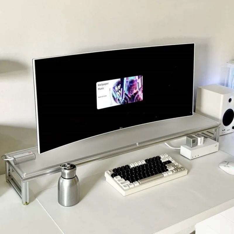 Desk Setup Laptop And Monitor - Aluminum Monitor Stand Acrylic Desktop Riser