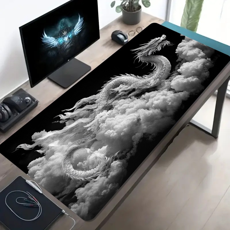 Black and White Dragon Gaming  - Desk Setup Black And White review and price
