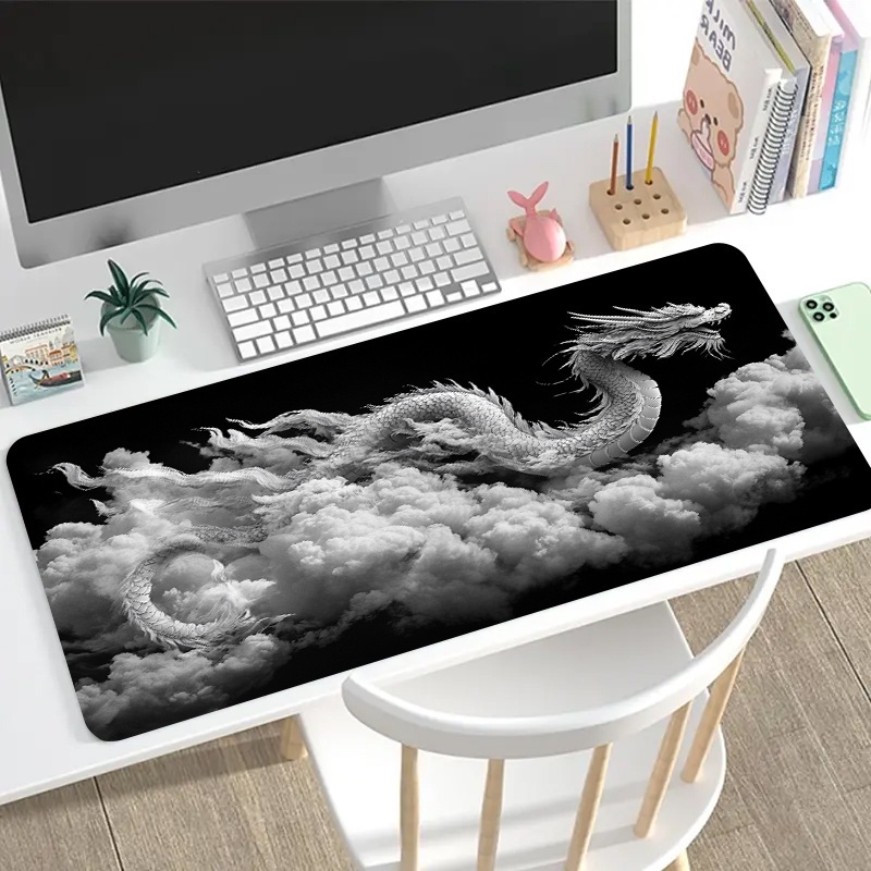 Black and White Dragon Gaming  - Desk Setup Black And White review and price