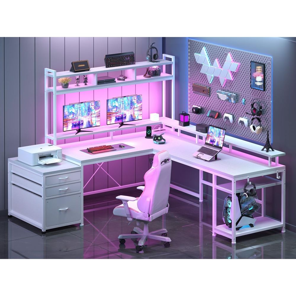 104-inch L-Shaped Desk for Dua - Desk Setup L Shaped review and price