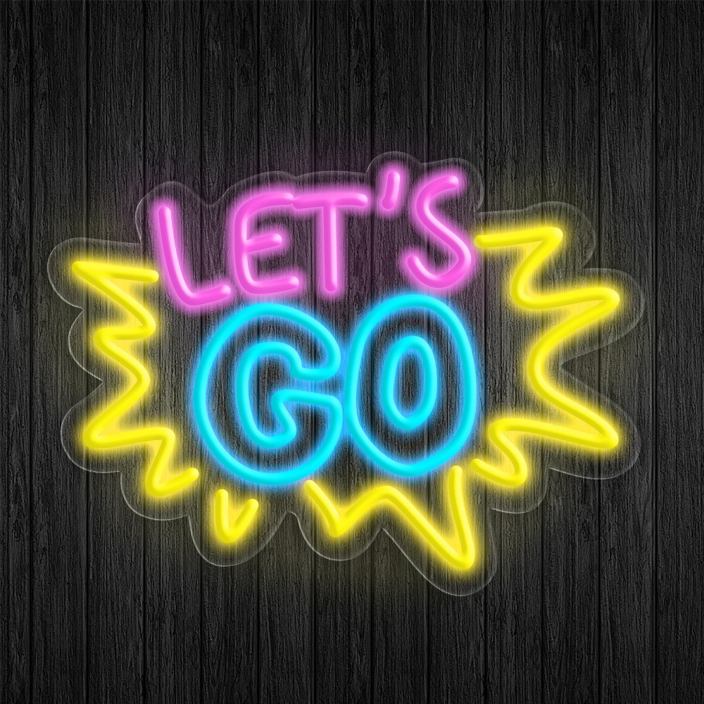 LET'S GO Multicolor LED Neon S - Desk Setup Quotes review and price