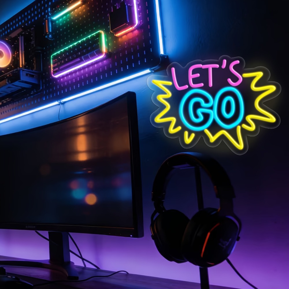 LET'S GO Multicolor LED Neon S - Desk Setup Quotes review and price