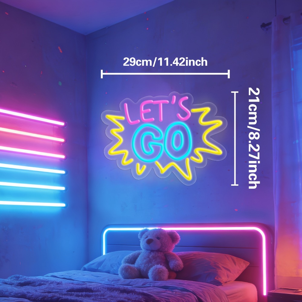 LET'S GO Multicolor LED Neon S - Desk Setup Quotes review and price
