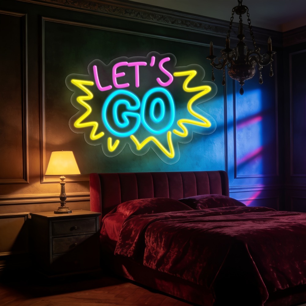 LET'S GO Multicolor LED Neon S - Desk Setup Quotes review and price
