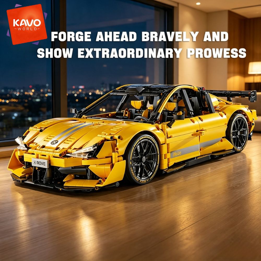 KAVOWORLD 2143pcs Yellow 1:10  - Yellow Desk Setup review and price