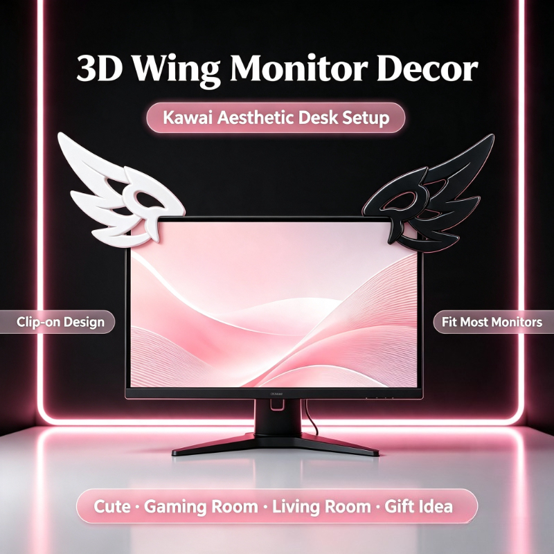 Kawaii 3D Wing Decor for Compu - Desk Setup Gifts review and price