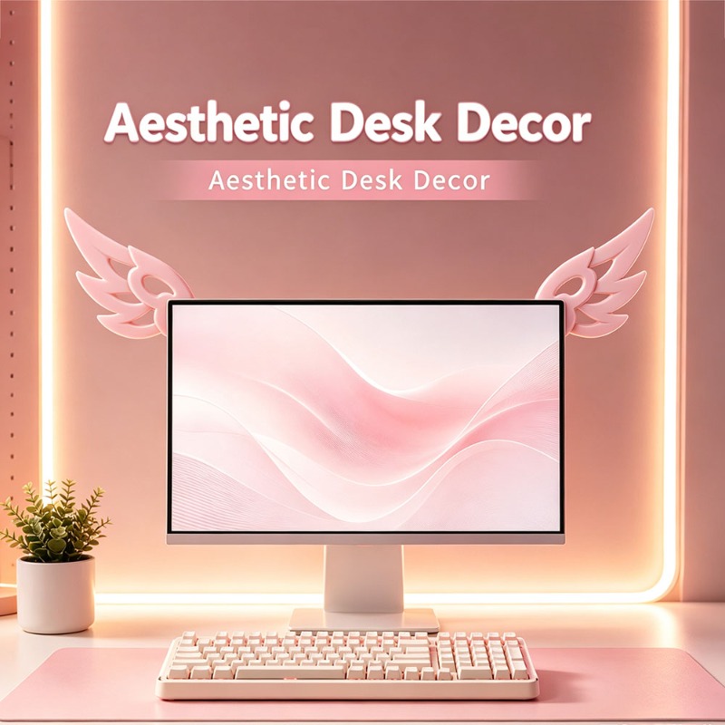 Kawaii 3D Wing Decor for Compu - Desk Setup Gifts review and price