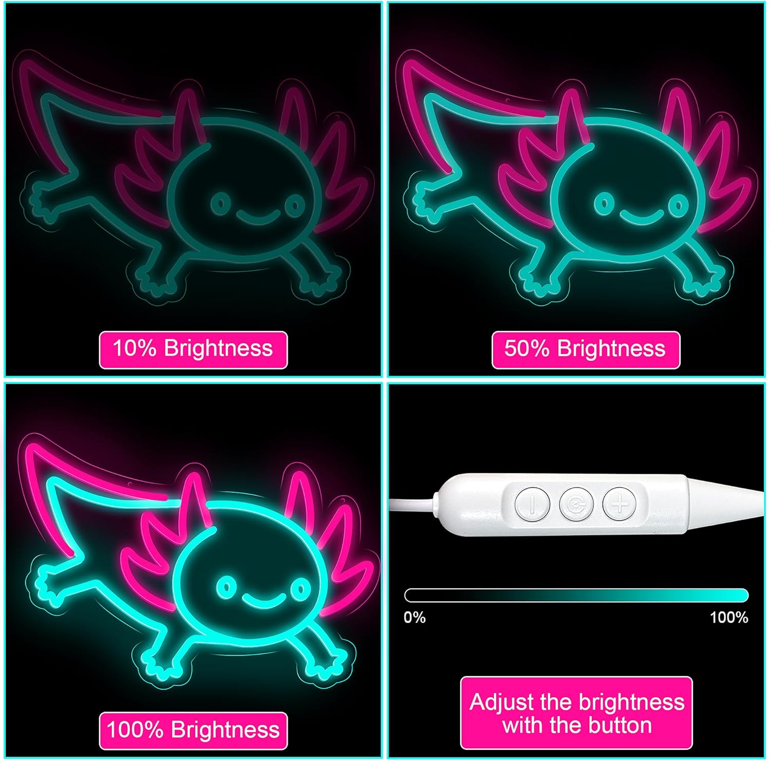 Axolotl Dragon Neon Sign Dimma - Desk Setup Studio review and price