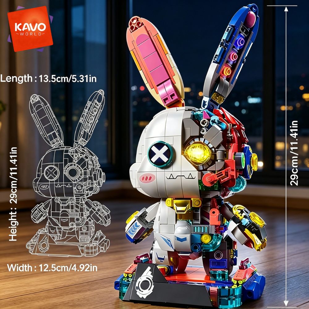 KAVOWORLD 1377PCS Robot Rabbit - Desk Setup Enthusiast review and price