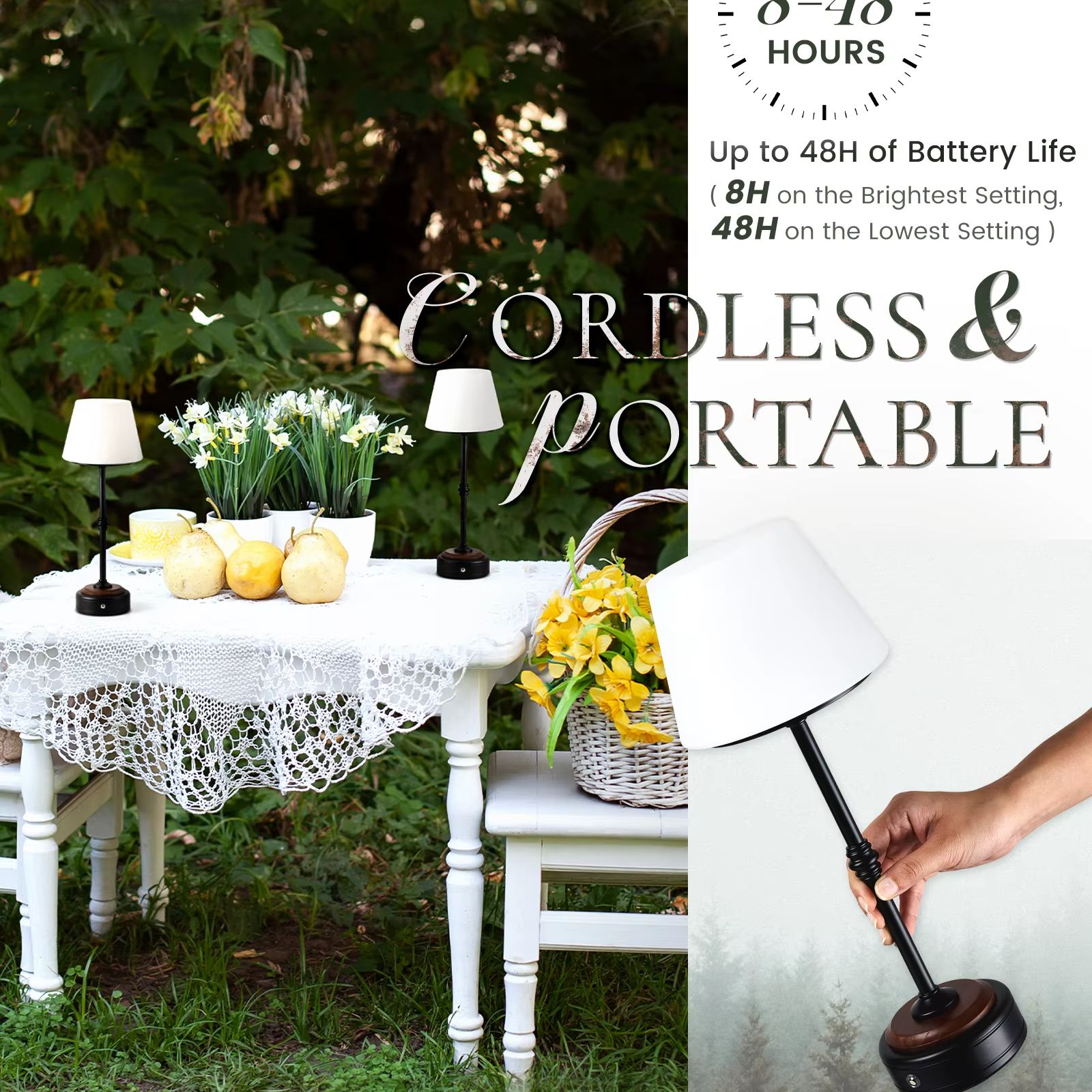 Cordless Table Lamps Set of  5 - Desk Setup Light review and price