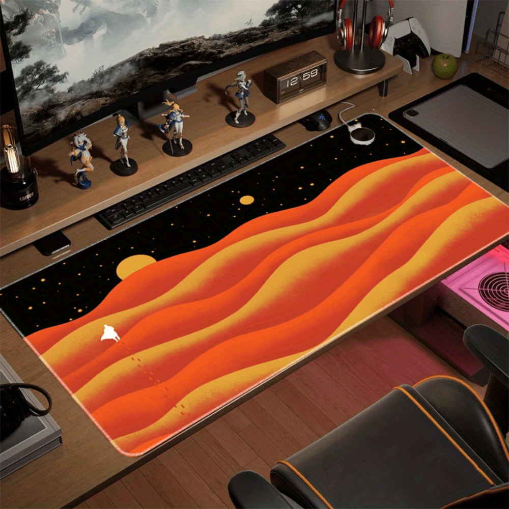 Anti-slip gaming mouse pad, wi - Yellow Desk Setup review and price
