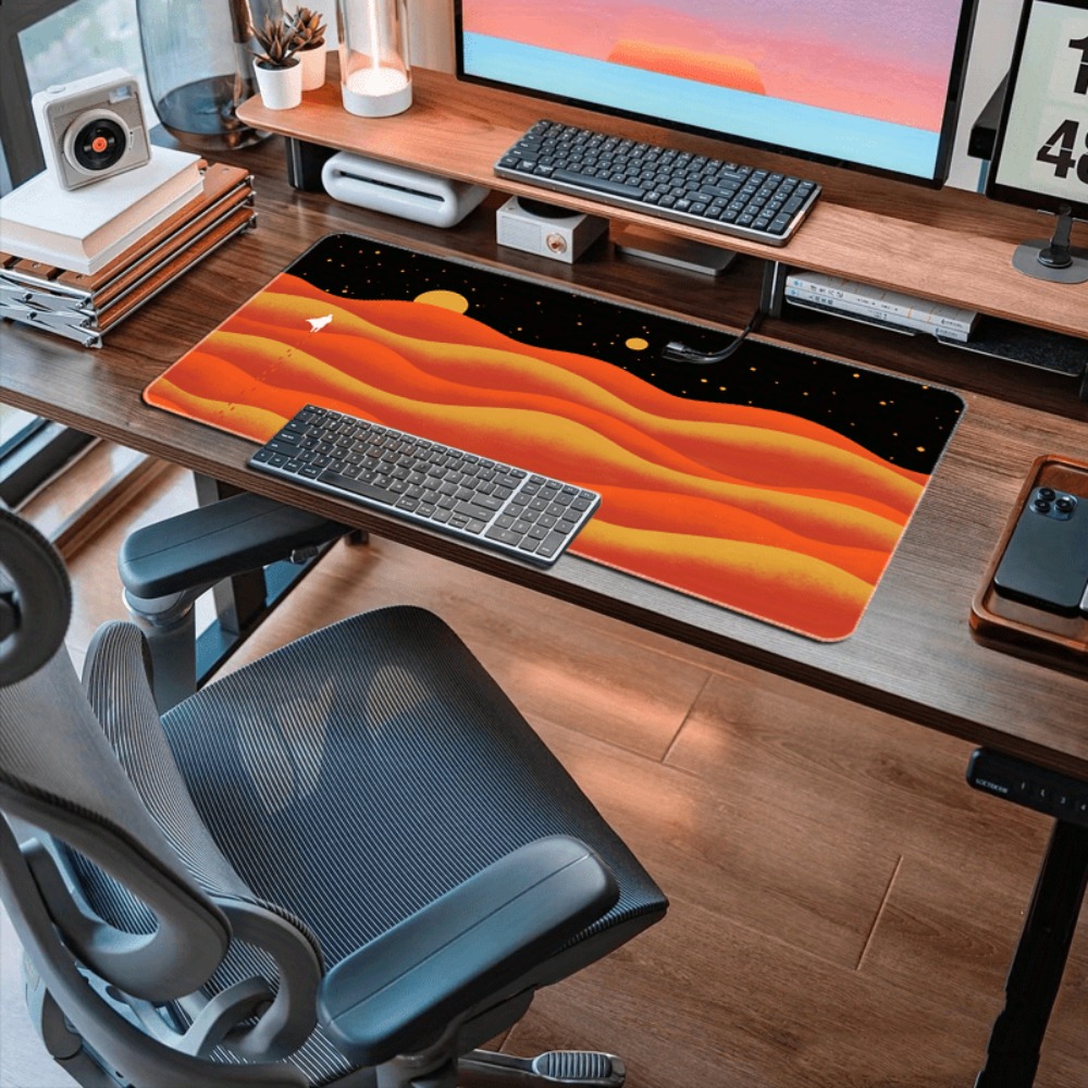 Anti-slip gaming mouse pad, wi - Yellow Desk Setup review and price