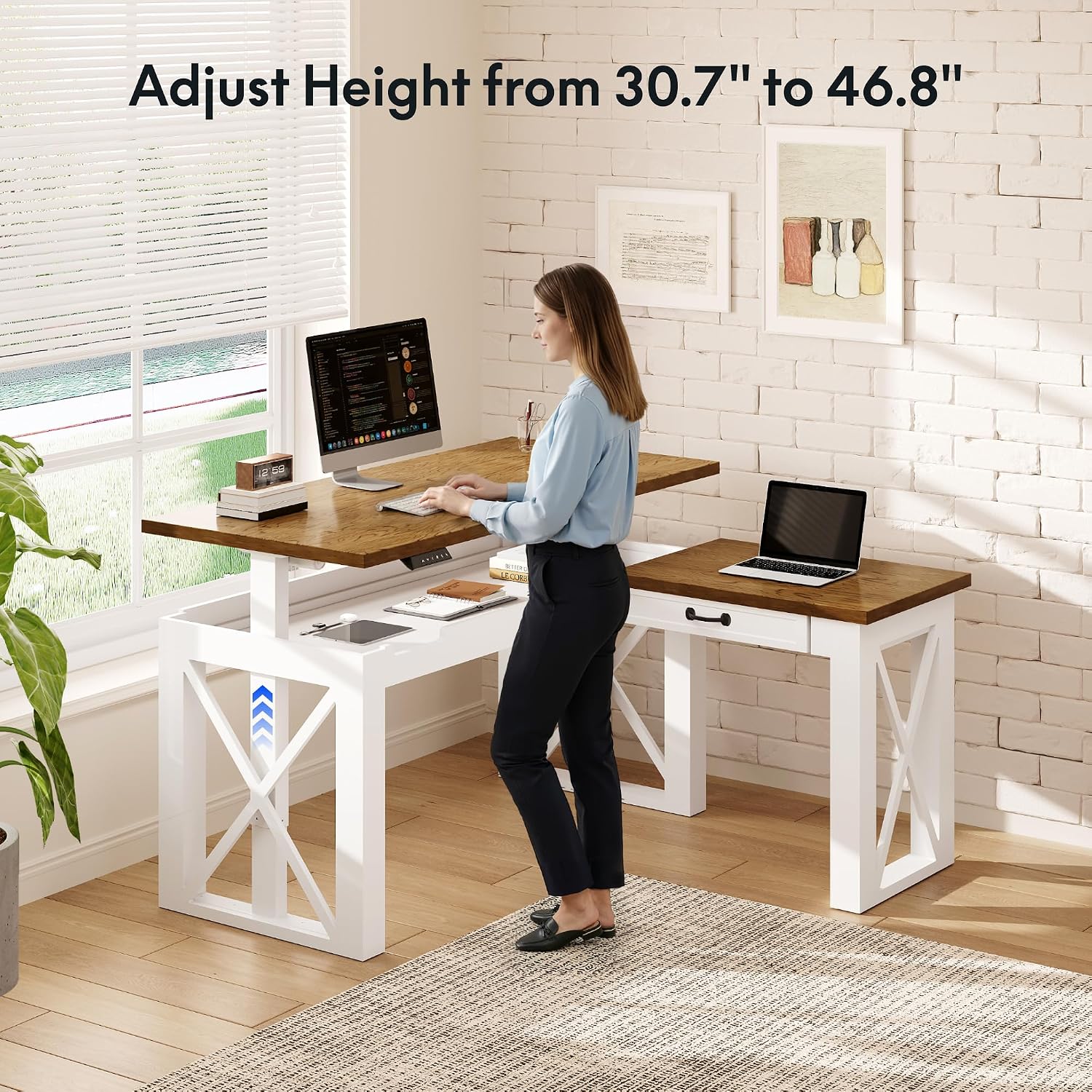 L Shaped Standing Desk with Dr - Desk Setup L Shaped review and price