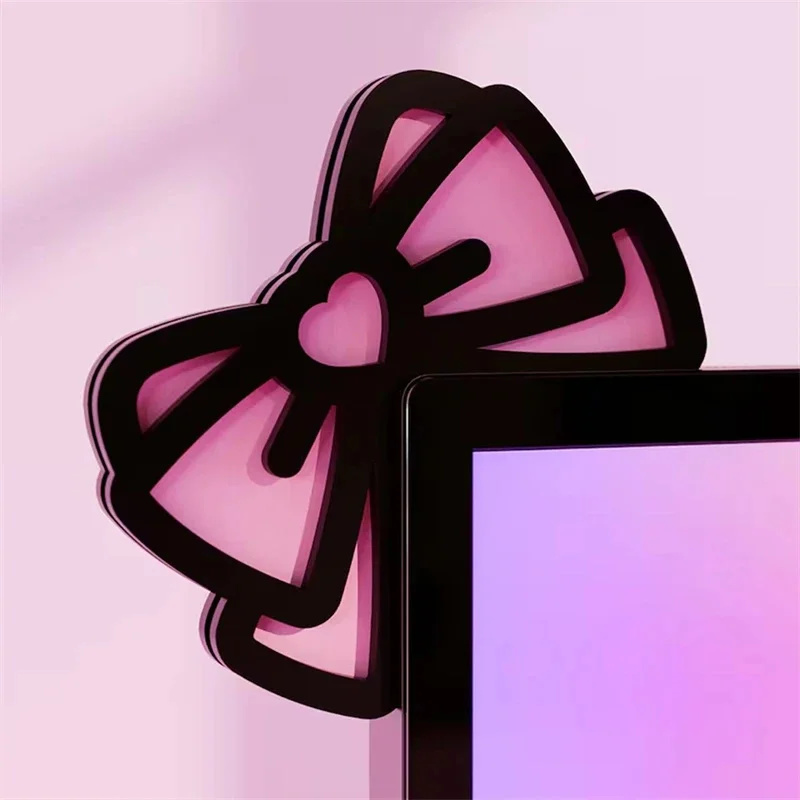 Kawaii Pink Acrylic Bow Monito - Desk Setup Gifts review and price