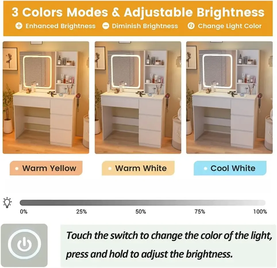 Make Up Vanity Desk with Charg - Desk Setup Charging Station review and price