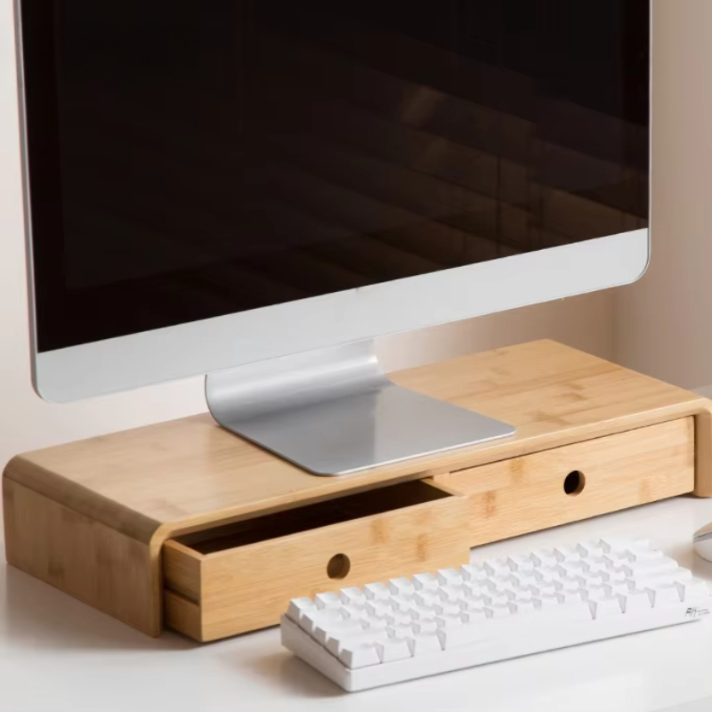 Bamboo Laptop Monitor Riser Ec - Desk Setup Laptop And Monitor review and price