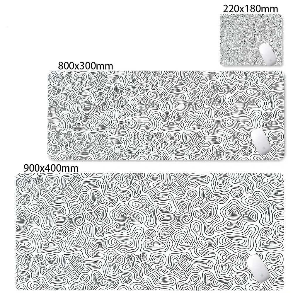 Topographic Map Large Gaming M - Desk Setup Black And White review and price
