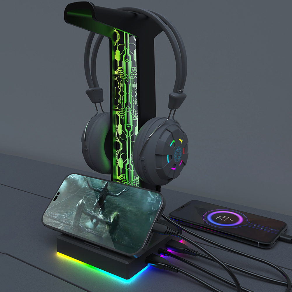 RGB Gaming Headphone Stand Dua - Desk Setup Light review and price
