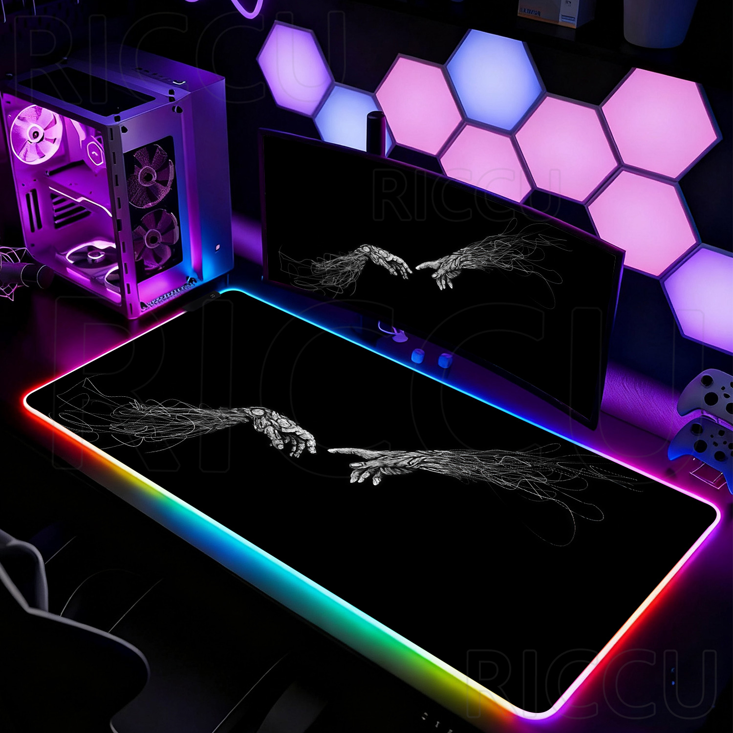 RGB XXL HD Large Black White G - Desk Setup Black And White review and price