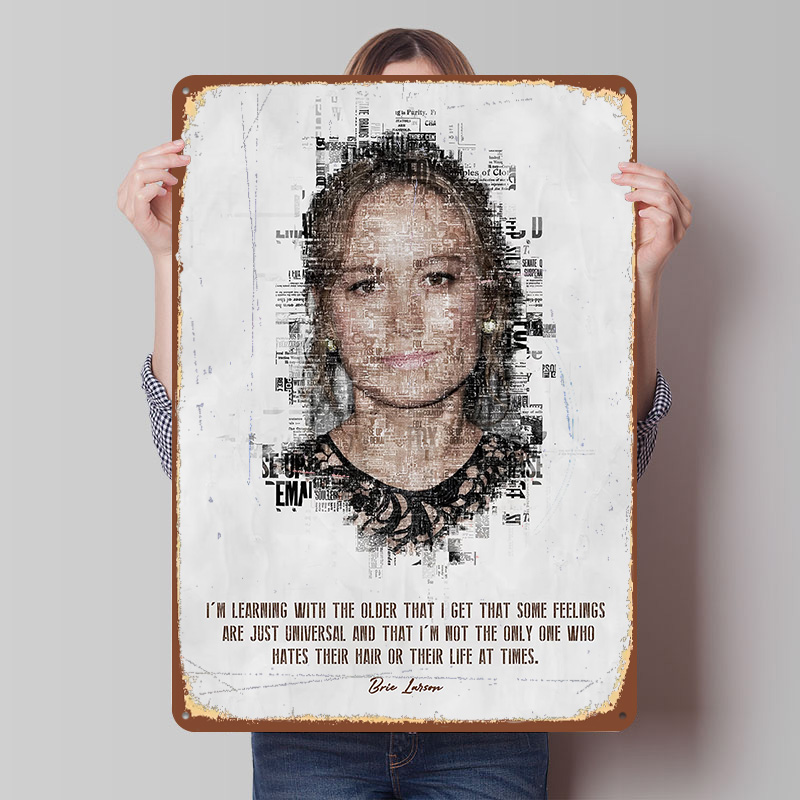 Brie Larson Quote Art Tin Post - Desk Setup Quotes review and price