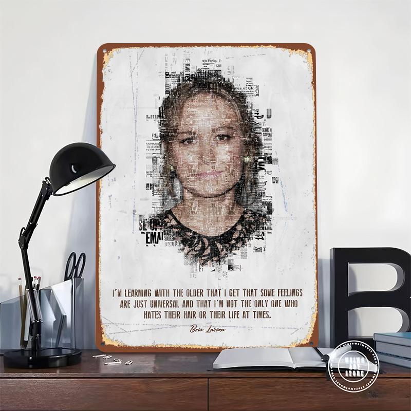 Brie Larson Quote Art Tin Post - Desk Setup Quotes review and price
