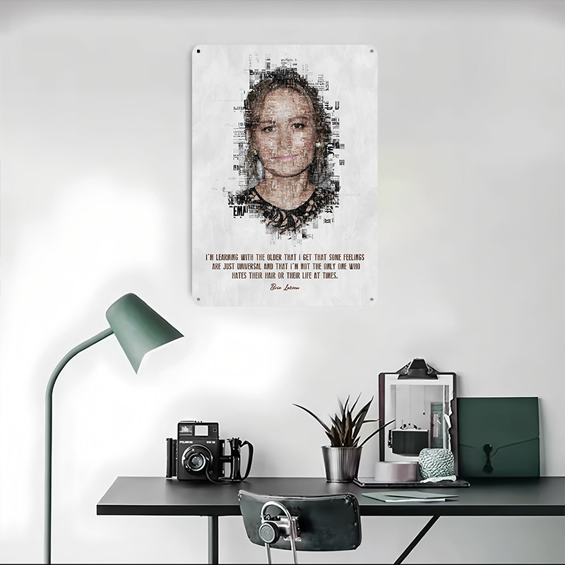 Brie Larson Quote Art Tin Post - Desk Setup Quotes review and price